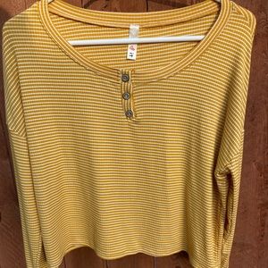 Yellow Striped Long Sleeve Tee